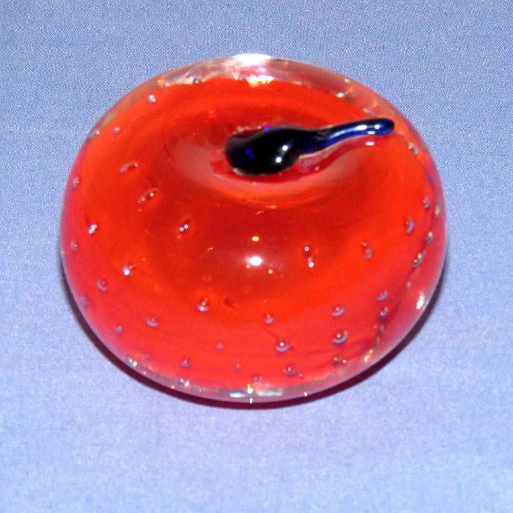 Apple Red Glass Paperweight